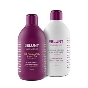 BBLUNT Hair Fall Control Shampoo & Conditioner Combo with Pea Protein & Caffeine for Stronger Hair -