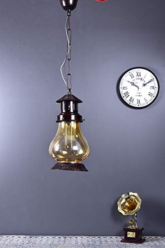 Tu Casa HG-34 Glass pendent Light Glass Holder Type b-22 Size 11x6x24"-(Bulb not Included)
