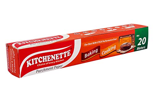 Kitchenette Baking and Cooking Paper | Parchment Paper - 20 Meters X 11 inch | Food Grade | Non