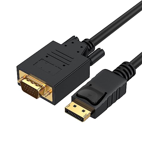 Meshiv DisplayPort to VGA Cable, DP to VGA Cable DP Male to VGA Male Cord For Monitor, Projector,