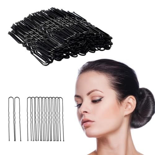 100 Pcs Pins Black, Hair Pins for Women Girls and Kids, Invisible Wave Hair clips Bulk, Bobby