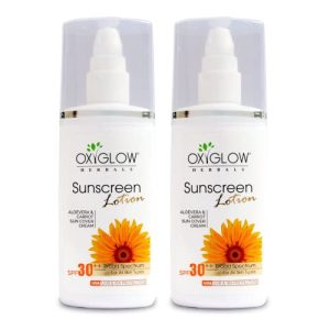 OxyGlow Herbals SPF 30 Lotion 100 ml (Pack of 2) Alovera & Carrot Sun Cover Cream