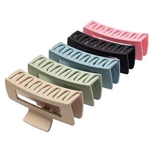 Truvic Rectangle Matte Hair Claw Clip, 6 Color Hair Claw Clips, Strong Hold Matte Hair Claw Clips,