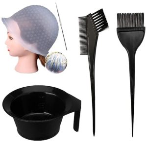 NYAMAH SALES Silicone Highlight Hair Cap with Needle Professional Reusable Highlighting Poked Hole