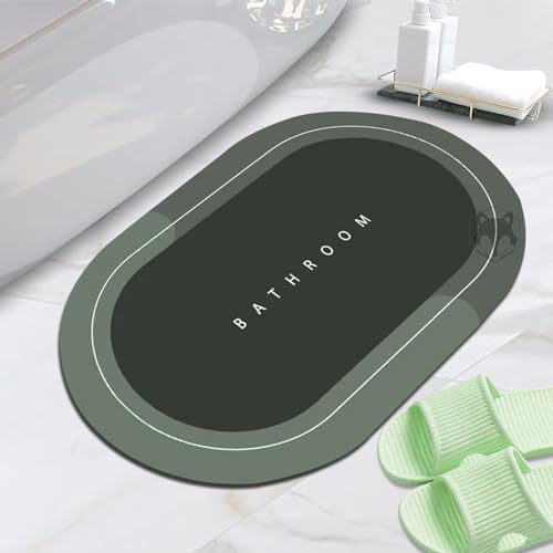 Fourfox Soft Silicone 3.5 mm Bathroom Mat Water Soaking Diatomite Door Mat Anti-Slip Bath Mat Quick