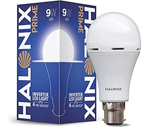 Halonix Prime 9W B22D 6500K Cool Day Light Inverter Rechargeable Emergency Led Bulb Pack of 1