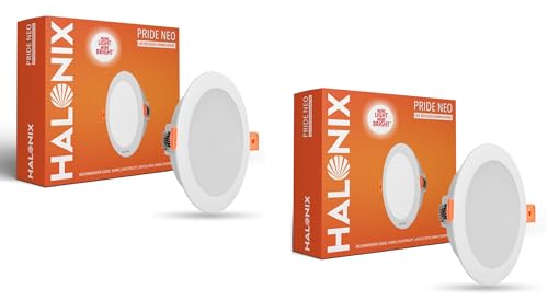 Halonix 10W 6500K Pride recessed led downlighter | Cut Out- 3.8 inch, Dia- 5 inch | Led Ceiling