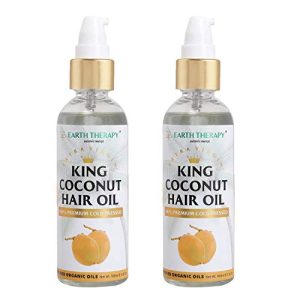EARTH THERAPY Set of 2 x 100ml King Coconut Oil All Purpose Hair and Skin Care For Men & Women