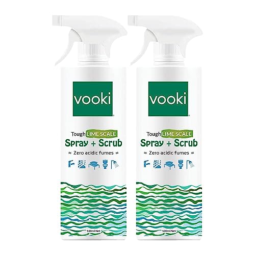 Vooki Ecofriendly Tough Lime Scale Hard Water Stain Remover, Spray and Scrub Cleaner for