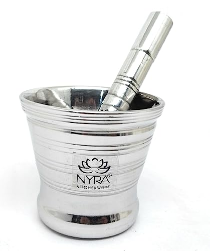Nyra® Stainless Steel Mortar & Pestle Set | Khalbatta | Imam Dasta | Spice Mixer | Khaldasta | Okhli