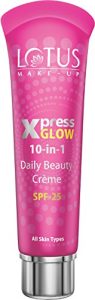 Lotus Makeup Xpress Glow 10 In 1 Daily Beauty Cream, Bright Angel, SPF 25, 30g