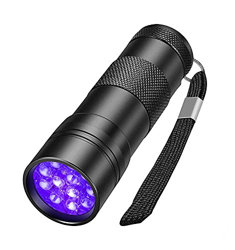 Qpets®395NM UV Light Torch 12 LED UV Portable Flashlight Jade Appraisal Light Detector Lamp, Also