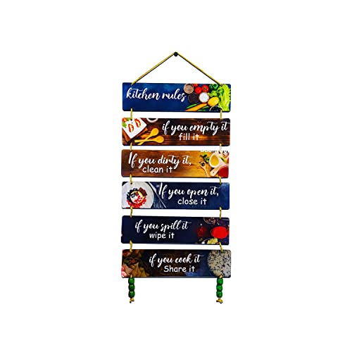 BookYourGIFT Kitchen Rules Wall Hanging/Hanger Art Decoration item for Living Room | Bedroom | Home