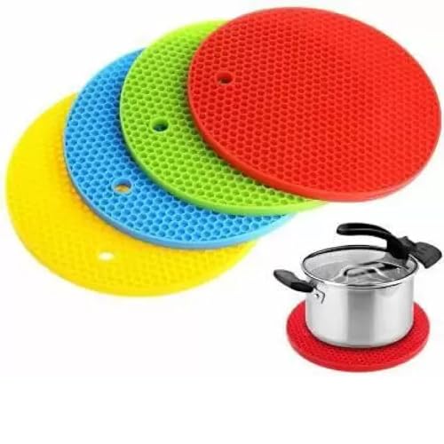 RJV Global Silicone Heat Resistant Place Trivets Mat for Hot Dish Pads Dining Coasters Anti Hot Heat