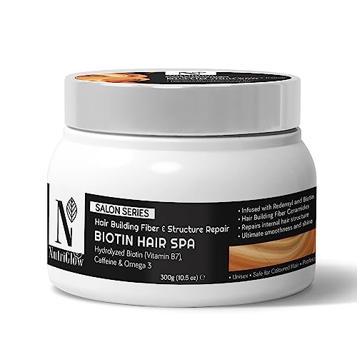 NutriGlow Biotin Hair Spa With Vitamin B7 For Hair Building Fiber and Structure Repair 300gm