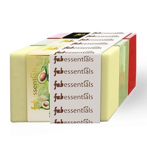 Fabessentials Assorted Glycerin Bathing Bars Pack of 3 - Avocado, Tea Tree & Musk - 100 gm X 3