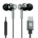 Portronics Conch Tune C in Ear Type C Wired Earphones with Mic,10mm Driver, 1.2m Nylon Braided Anti