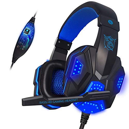RK ENTERPRISES Noise Cancellation and Volume Control Gaming Headset with Mic LED Light for PC,