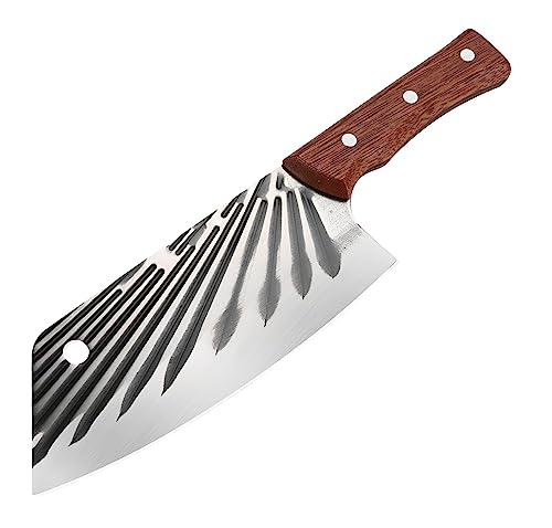 ONICORN® Stainless Steel Cleaver Knife with Wood Full Tang Handle, Suitable for Cutting Vegetables,