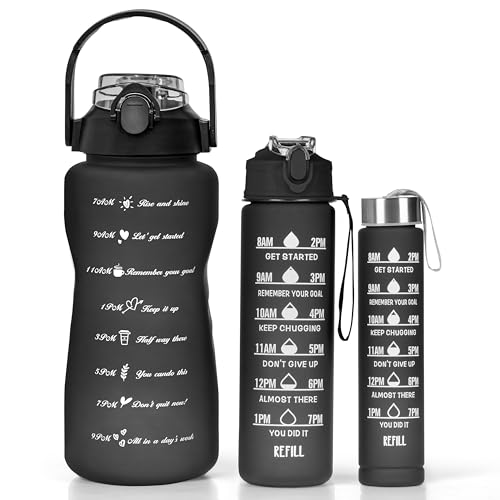 ABOUT SPACE Water Bottle - 3 Pcs 2L, 900ml & 300ml Light-weight, Leak-proof, BPA-free Motivational