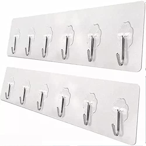 Force24 - Self Adhesive Wall Hooks for Kitchen Organizer Hook for Wall Without Drilling for Home