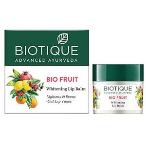 Biotique Fruit Whitening/Brightening Lip Balm | Hydrated and Nourishing Lips| Visibly Lighter Lips |
