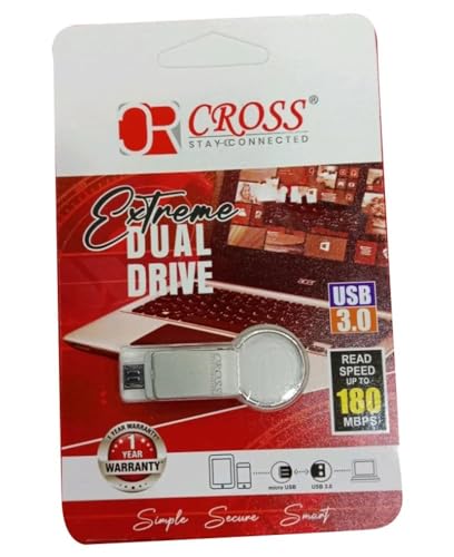 Cross 64GB Extreme Dual Drive OTG USB 3.0 and Micro USB Pen Drive with Metal Body Compatible with