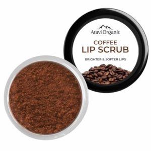 Aravi Organic Coffee Lip Scrub (15g) | with Coffee extracts | for Pigmented Lips, Chapped Lips & Dry