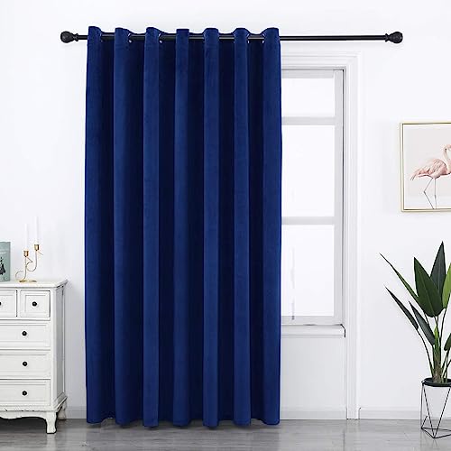 Amazon Brand – Umi Room Darkening Plain Velvet Eyelet Window Curtains for Living Room Bedroom