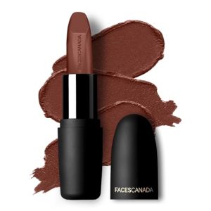 FACESCANADA Weightless Matte Lipstick - Forsake Beauty 01 (Brown), 4.5g | Highly Pigmented Lip Color