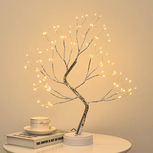 Firefly Bonsai Tree Light - 20'' Fairy Light Spirit Tree Lamp with 108 LED Lights - USB/Battery