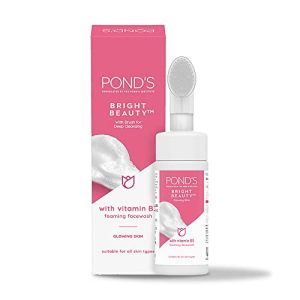 Pond's Bright Beauty Foaming Brush Facewash for Glowing Skin, Deep Clean Pores, All Skin Types, 150