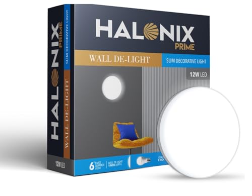 Halonix Prime 12W Round Wall De-Light Slim Surface Polycarbonate downlighter,CCT-6500K Cool Day