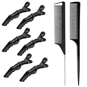 VEDETIC® 6Pcs Hair Section Clips Alligator Hair Dividing Clips for Salon Black Plastic Crocodile