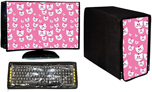 Cresset 3 in 1 DustProof Printed Combo Cover for 22 Inch Computer Desktop PC , Monitor, CPU and