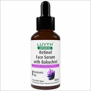 Luvyh Retinol Face Serum with Bakuchiol, Reduces Fine Lines & Wrinkles, Promotes Cell Turnover for