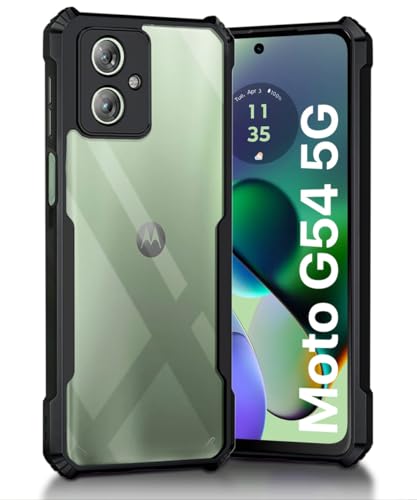 WOW IMAGINE Shock Proof Clear Back Case Mobile Cover for Moto G54 5G (Hard | Hybrid PC + TPU | Full