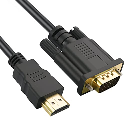 Omivine HDMI to VGA Cable, 1080P@60Hz Gold Plated HDMI to VGA Digital Video Converter Cable for