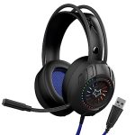EvoFox Aurora USB Gaming wired Over Ear Headphones With 7.1 Dynamic Surround Sound | Adjustable Boom