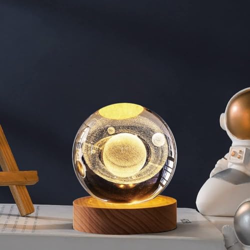 GODFLY 3D Galaxy- Crystal Ball Night Light, Crystal Lamp for Bedroom Decor, Ideal Birthday Gift for