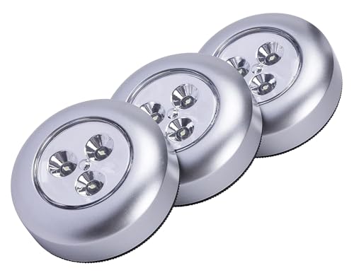 Sabhani Wireless 3 LED Push Light Stick-Anywhere Closet Portable Tap Push Button Stair-Wall Lights