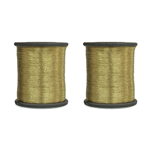Embroiderymaterial Metallic Zari Thread for Embroidery, Sewing and Jewelry Making, Light Gold Color,