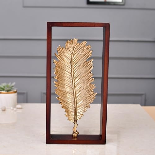 CraftVatika Metal Palm Leaf Artifacts Showpiece for Home Decor Decoration - Modern Decor Items for