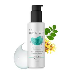 The Skin Story Gentle Cleansing Lotion Cleanser 100ml | Enriched with Moringa & Shea Butter | Makeup