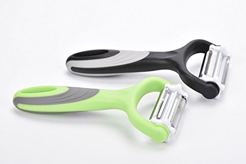 Bagoinas Multipurpose Kitchen Peeler for Vegetables and Fruits 3-in-1 - Stainless Steel Blades for