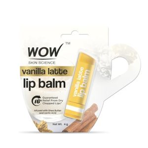 WOW Skin Science Vanilla Latte Lip Balm | Softens Dry & Chapped Lips | Protects Lips From Dryness |
