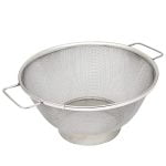 Kuber Industries Small Stainless Steel Colander Strainer Drainer with Handle (Silver), Standard,