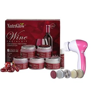 NutriGlow Wine Facial Cleanup Kit for Women for Glowing Skin| 6-Pieces Skin Care Set with Deep