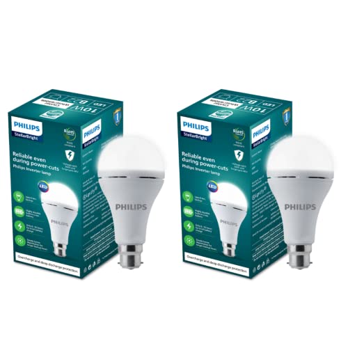 PHILIPS 10-watt Emergency LED Bulb | Toggle Scene Switch Rechargeable Inverter Bulb for Power Cuts |