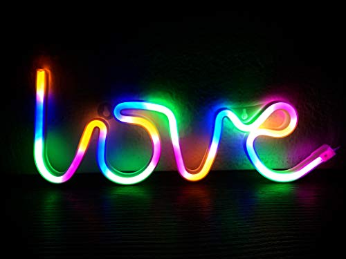 DishanKart Neon Love LED Light Sign for Room Decoration Valentine Day Table Hanging Decoration